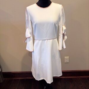 Taylor White Long Sleeve Dress